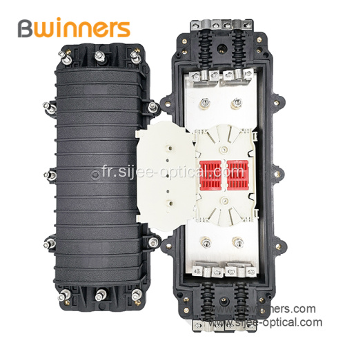 Fermeture épissure de fibre optique imperméable avec 2 entrées / sorties